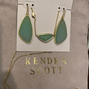 McKenna gold mint drop earrings PLUS Kendra Scott Margot earrings-sold together